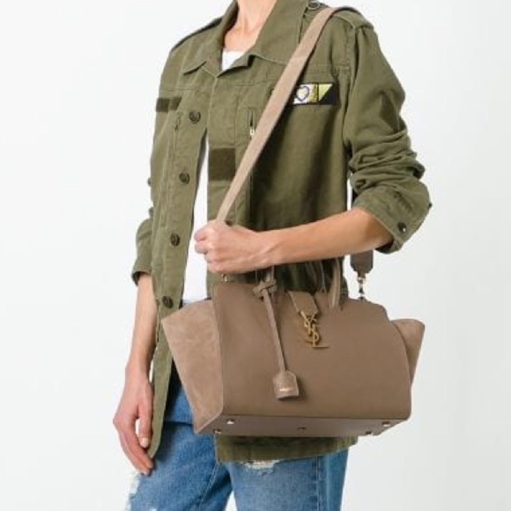 YSL Saint Laurent Downtown Cabas Gray Bag